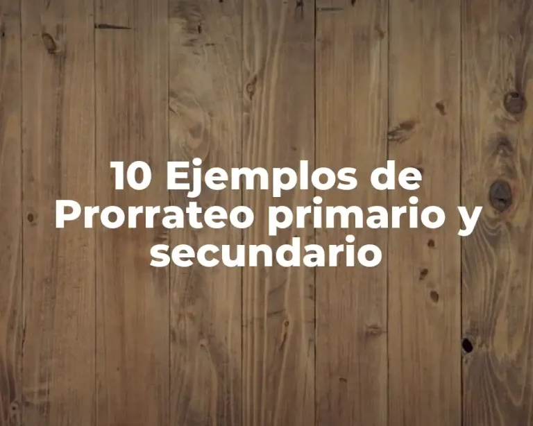 10 Ejemplos de Prorrateo primario y secundario