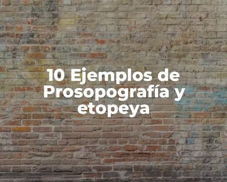 10 Ejemplos de Prosopografía y etopeya