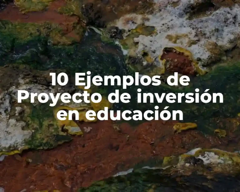10 Ejemplos de Proyecto de inversión en educación