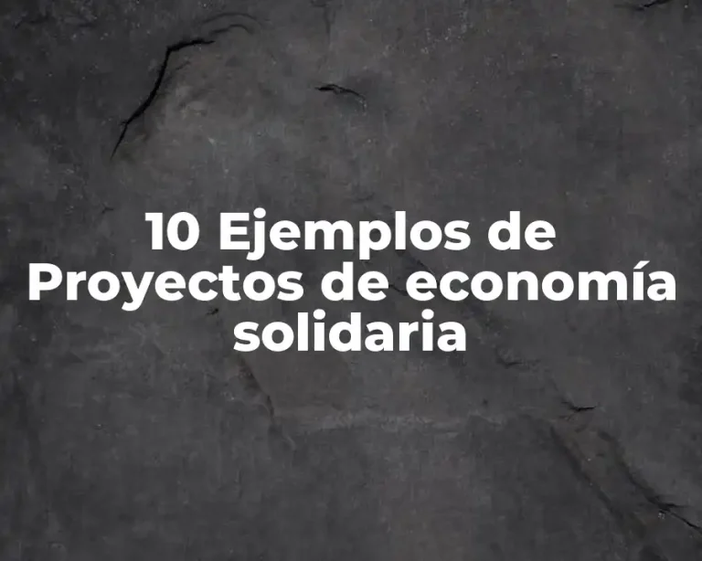 10 Ejemplos de Proyectos de economía solidaria