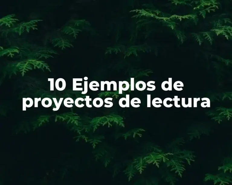 10 Ejemplos de proyectos de lectura
