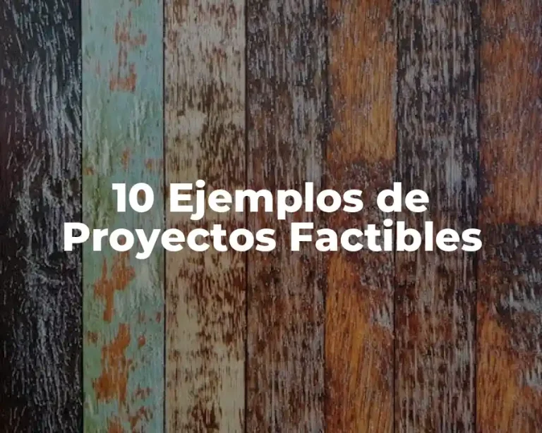 10 Ejemplos de Proyectos Factibles