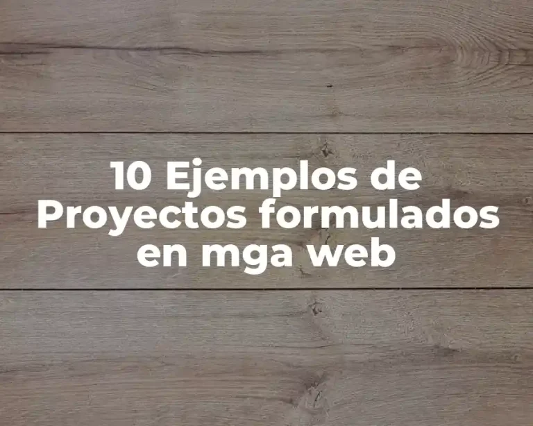 10 Ejemplos de Proyectos formulados en mga web