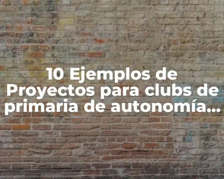 10 Ejemplos de Proyectos para clubs de primaria de autonomía curricular