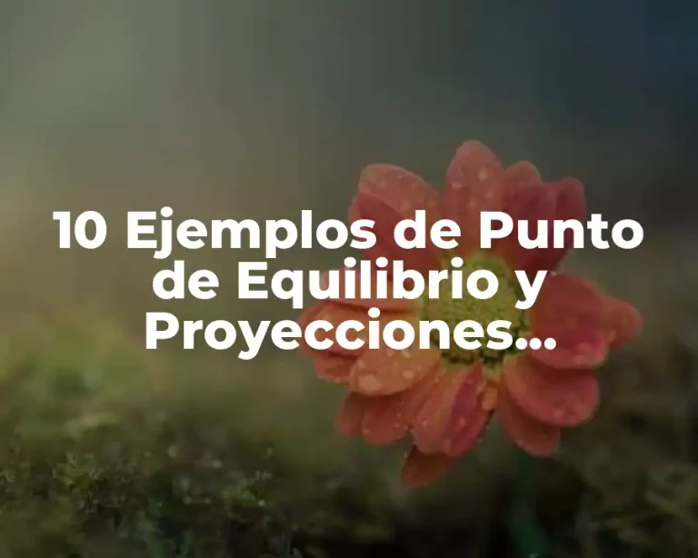 10 Ejemplos de Punto de Equilibrio y Proyecciones Financieras