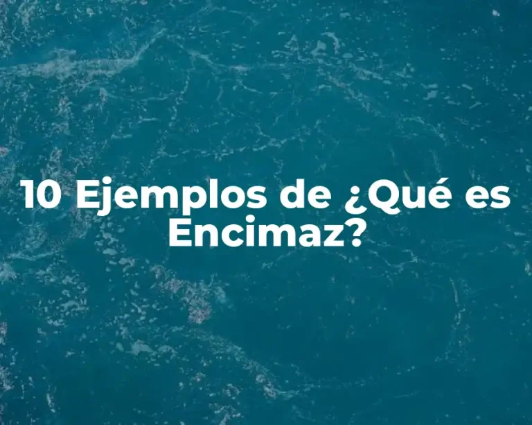 10 Ejemplos de ¿Qué es Encimaz?