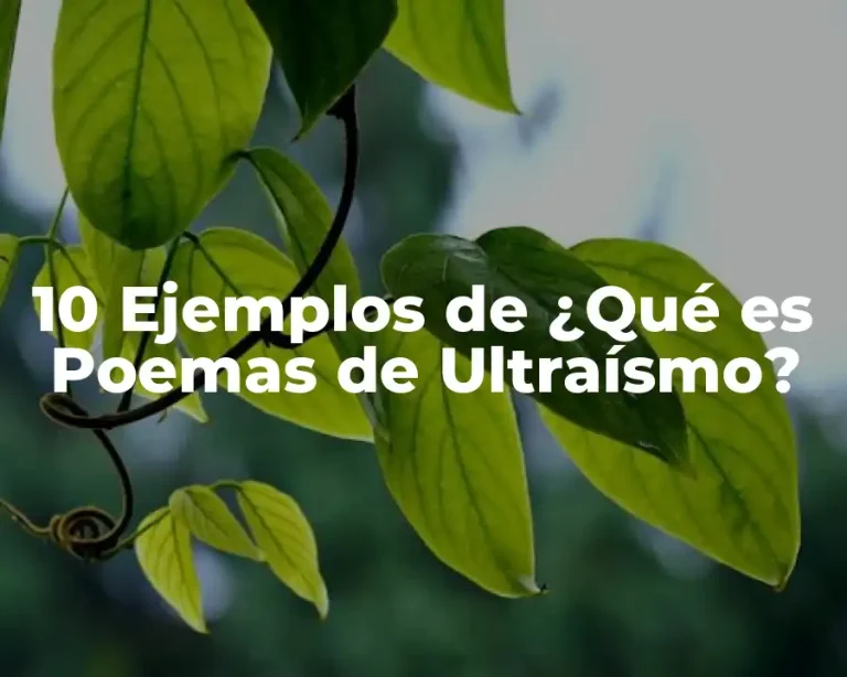 10 Ejemplos de ¿Qué es Poemas de Ultraísmo?