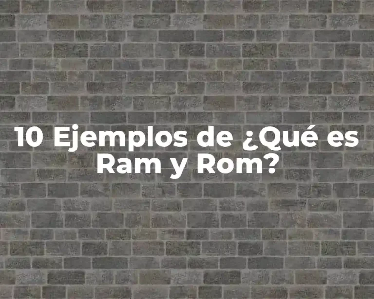 10 Ejemplos de ¿Qué es Ram y Rom?