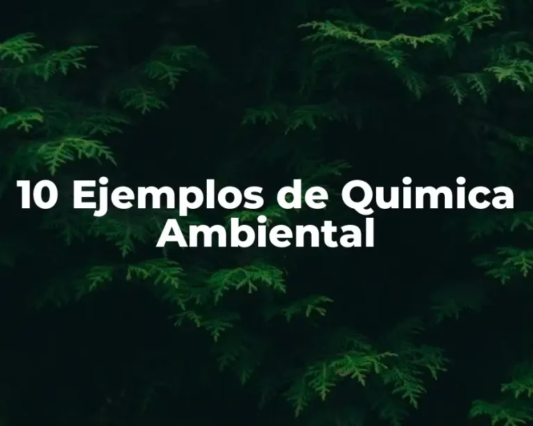 10 Ejemplos de Quimica Ambiental