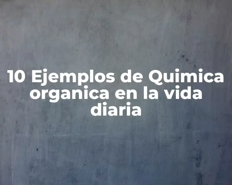 10 Ejemplos de Quimica organica en la vida diaria