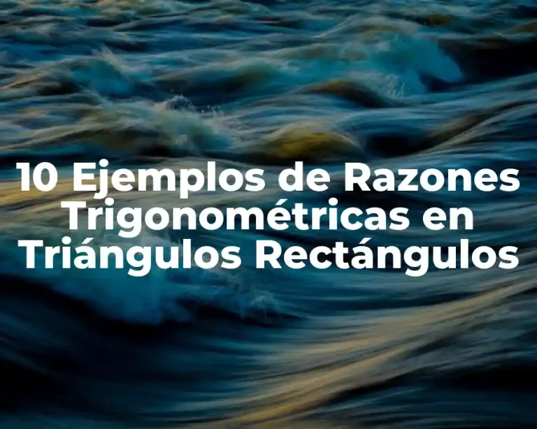 10 Ejemplos de Razones Trigonométricas en Triángulos Rectángulos