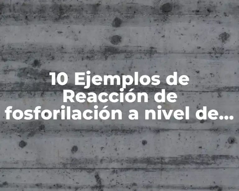 10 Ejemplos de Reacción de fosforilación a nivel de sustrato