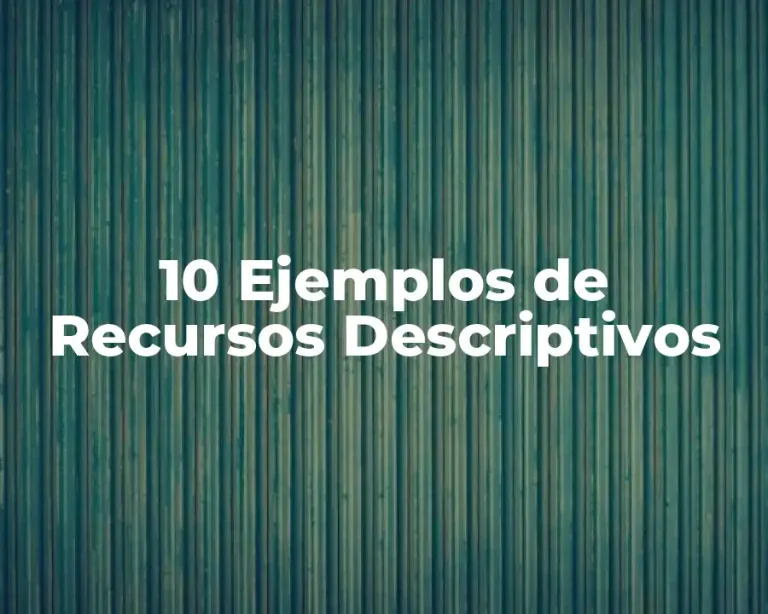 10 Ejemplos de Recursos Descriptivos