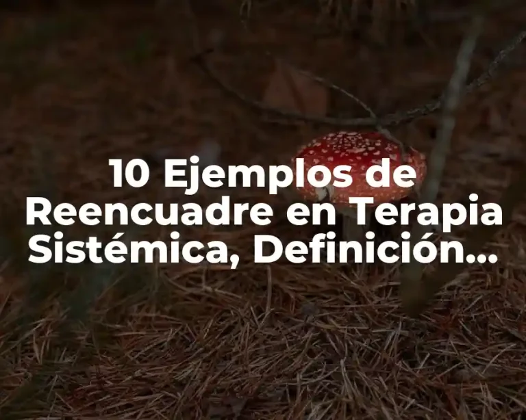 10 Ejemplos de Reencuadre en Terapia Sistémica, Definición, Diferencias y para que sirve