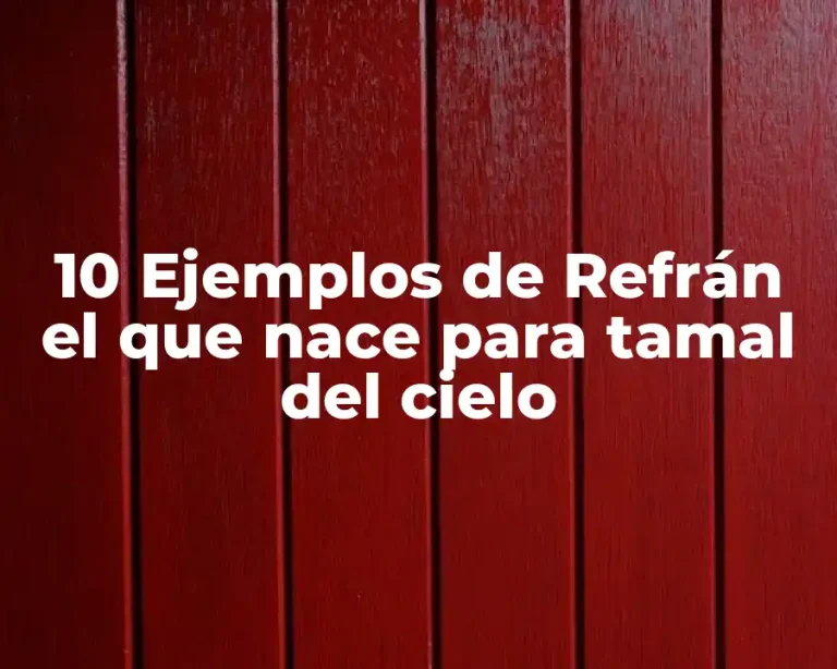 10 Ejemplos de Refrán el que nace para tamal del cielo