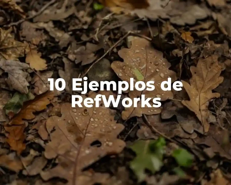 10 Ejemplos de RefWorks