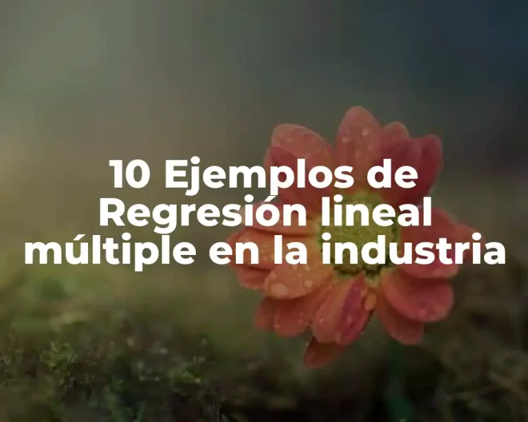 10 Ejemplos de Regresión lineal múltiple en la industria