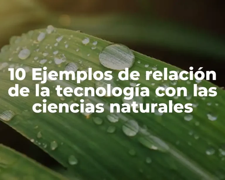10 Ejemplos de relación de la tecnología con las ciencias naturales