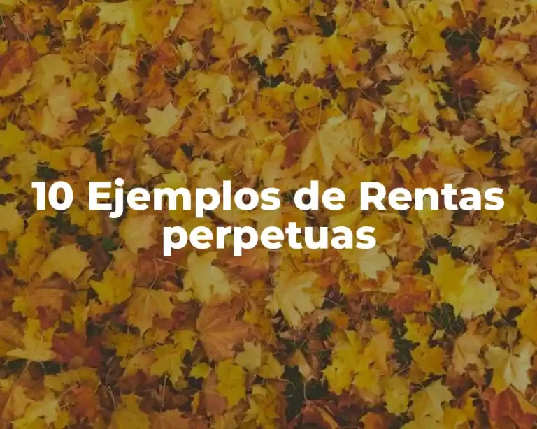 10 Ejemplos de Rentas perpetuas