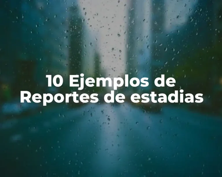 10 Ejemplos de Reportes de estadias
