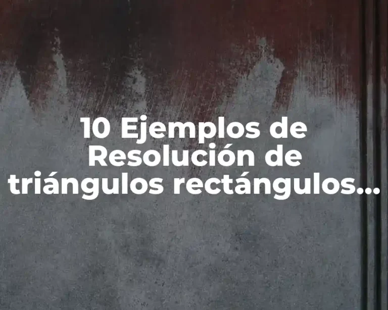 10 Ejemplos de Resolución de triángulos rectángulos en la vida real