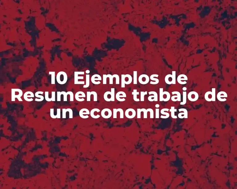 10 Ejemplos de Resumen de trabajo de un economista
