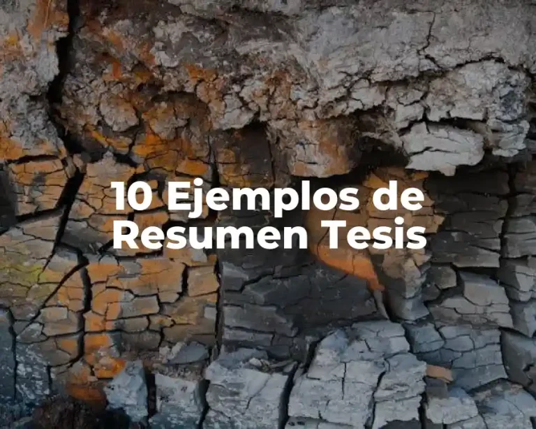 10 Ejemplos de Resumen Tesis