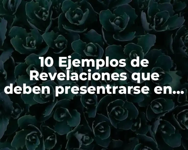 10 Ejemplos de Revelaciones que deben presentrarse en los estados financieros