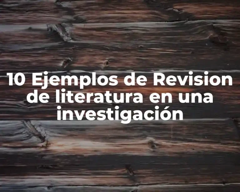 10 Ejemplos de Revision de literatura en una investigación