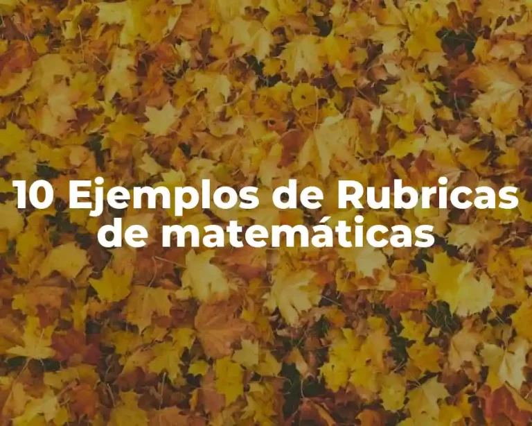 10 Ejemplos de Rubricas de matemáticas