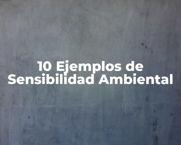 10 Ejemplos de Sensibilidad Ambiental