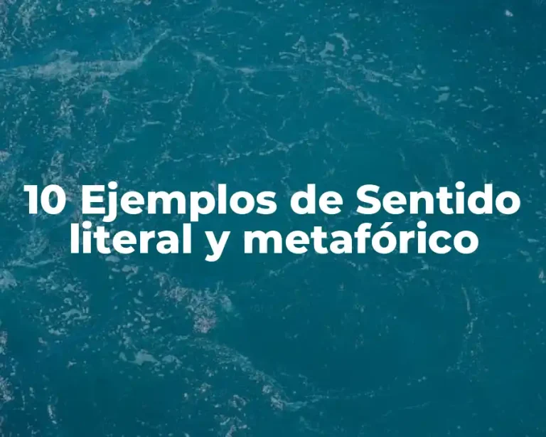 10 Ejemplos de Sentido literal y metafórico