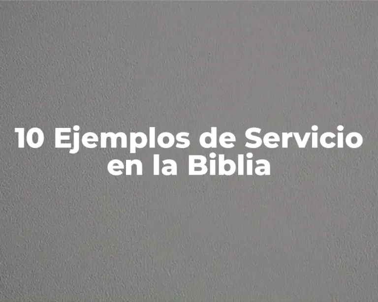 10 Ejemplos de Servicio en la Biblia