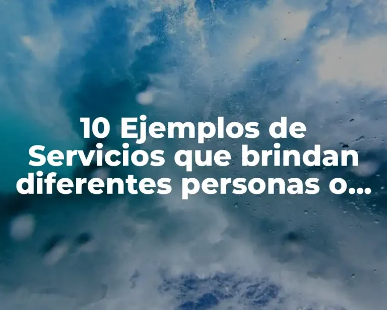 10 Ejemplos de Servicios que brindan diferentes personas o empresas