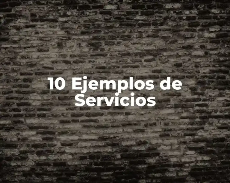 10 Ejemplos de Servicios