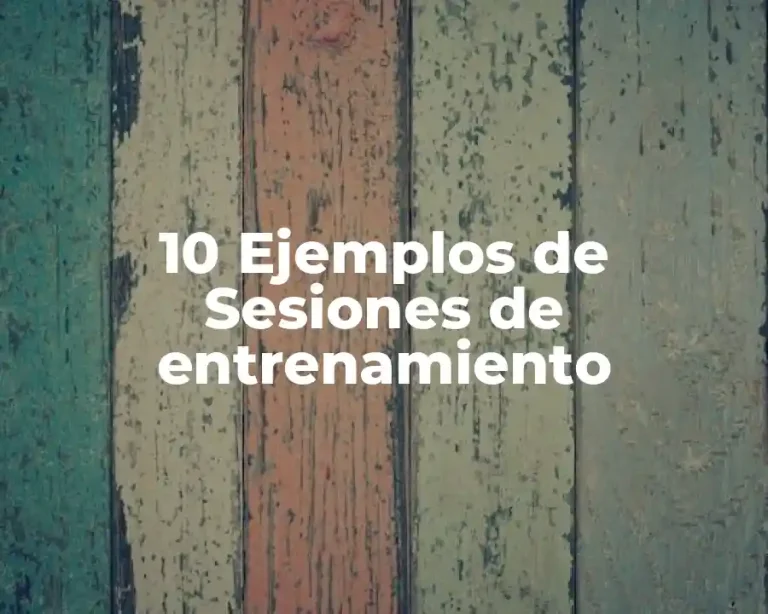 10 Ejemplos de Sesiones de entrenamiento