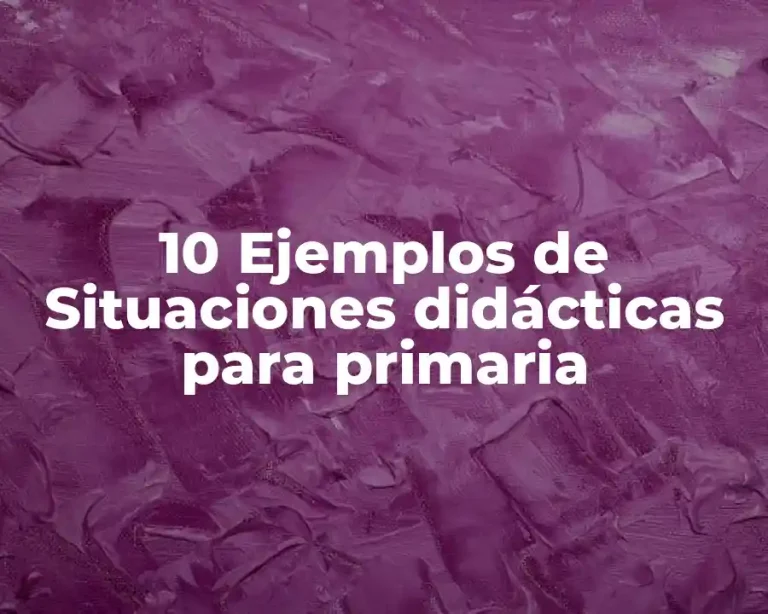 10 Ejemplos de Situaciones didácticas para primaria