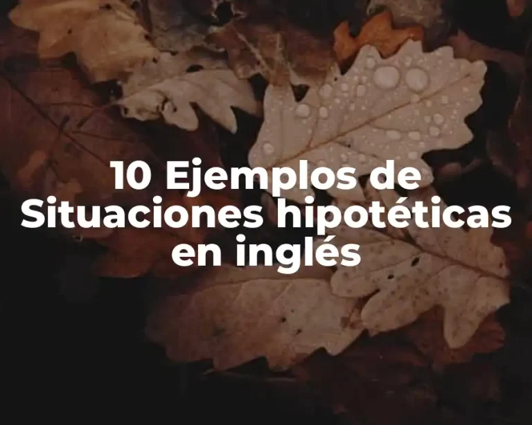 10 Ejemplos de Situaciones hipotéticas en inglés