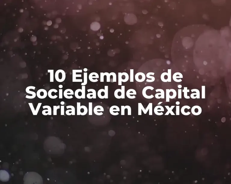 10 Ejemplos de Sociedad de Capital Variable en México