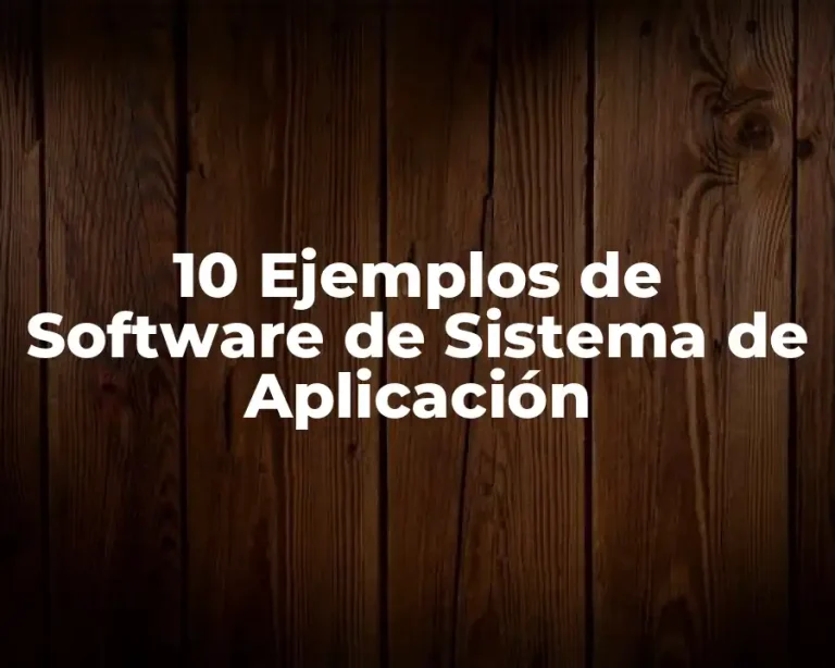 10 Ejemplos de Software de Sistema de Aplicación