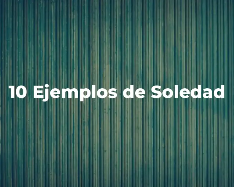 10 Ejemplos de Soledad