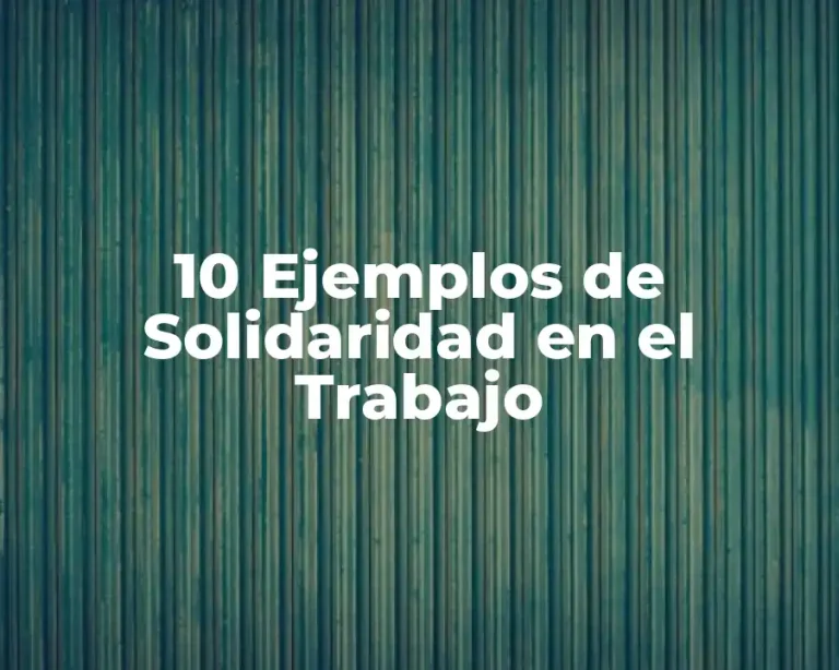 10 Ejemplos de Solidaridad en el Trabajo