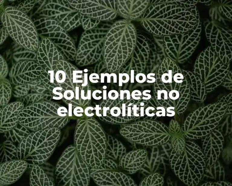 10 Ejemplos de Soluciones no electrolíticas