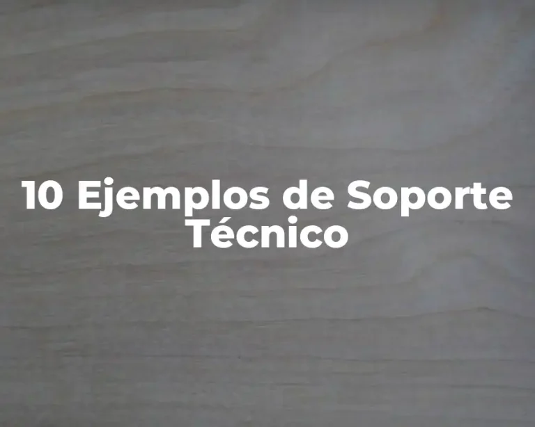 10 Ejemplos de Soporte Técnico