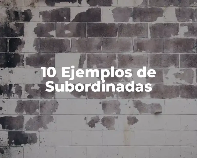10 Ejemplos de Subordinadas