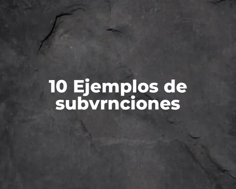 10 Ejemplos de subvrnciones