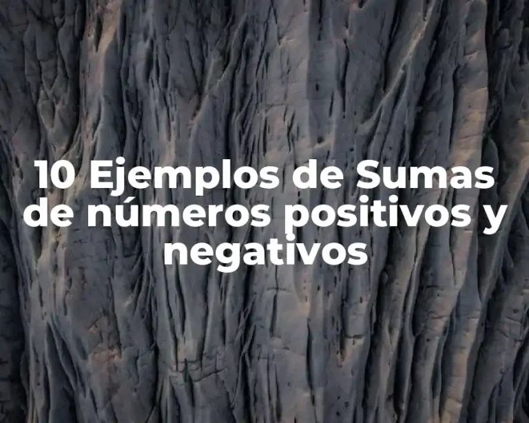10 Ejemplos de Sumas de números positivos y negativos