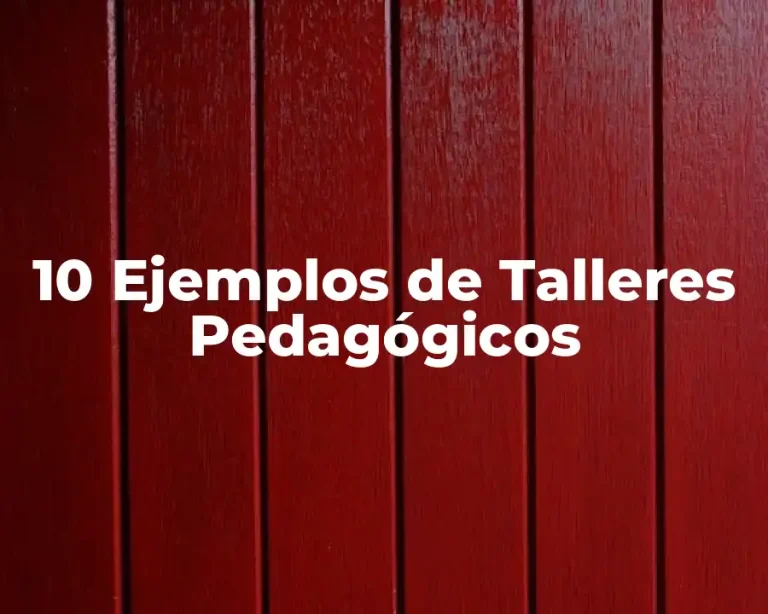 10 Ejemplos de Talleres Pedagógicos
