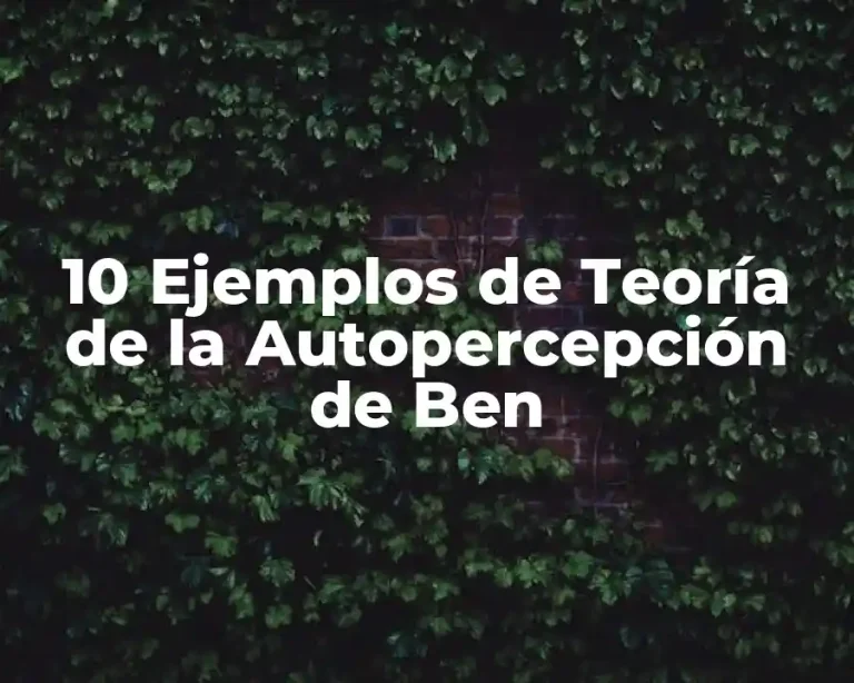 10 Ejemplos de Teoría de la Autopercepción de Ben