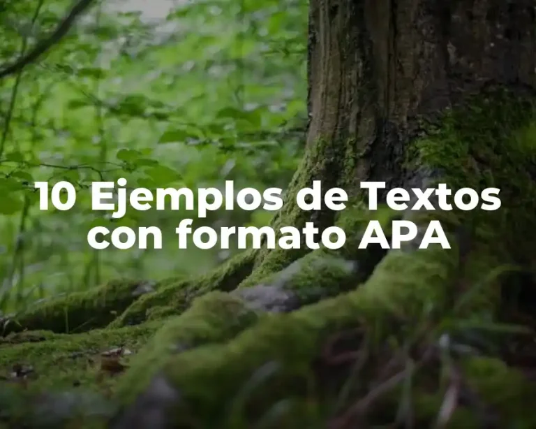 10 Ejemplos de Textos con formato APA